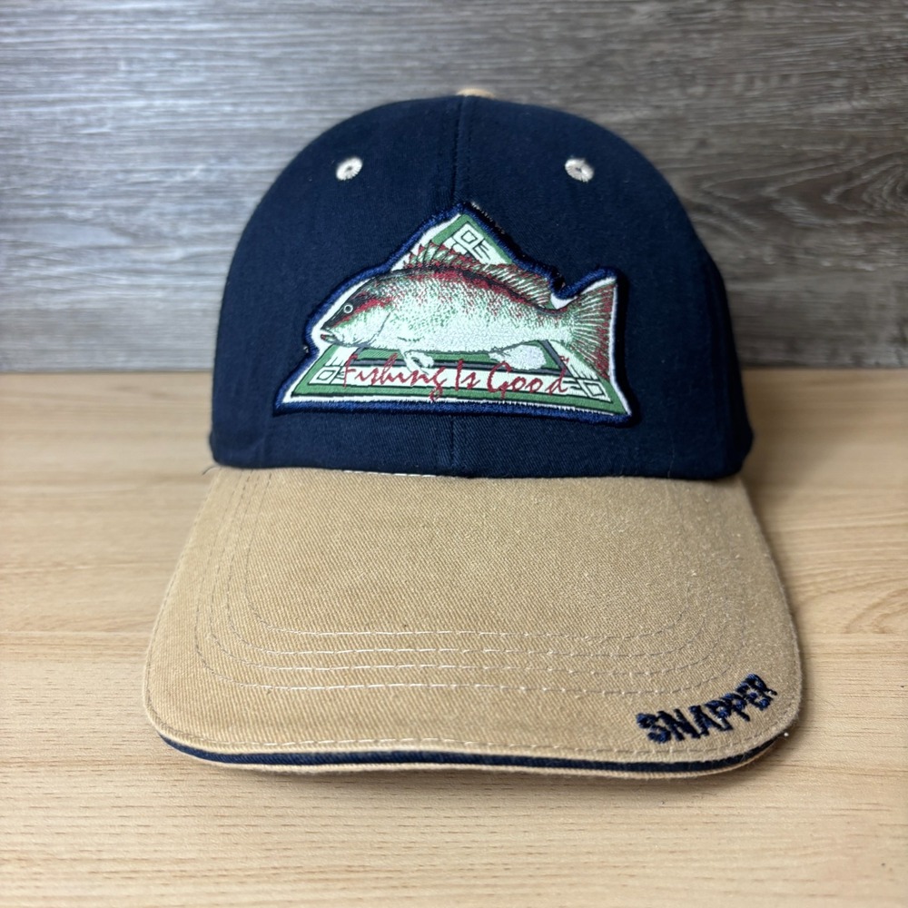 Vintage Ohero Fishing Hat Cap Strap Back Blue Fishing Is Good Mens